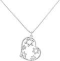 Alef Bet Heart Pendant Necklace - Sterling Silver Star of David