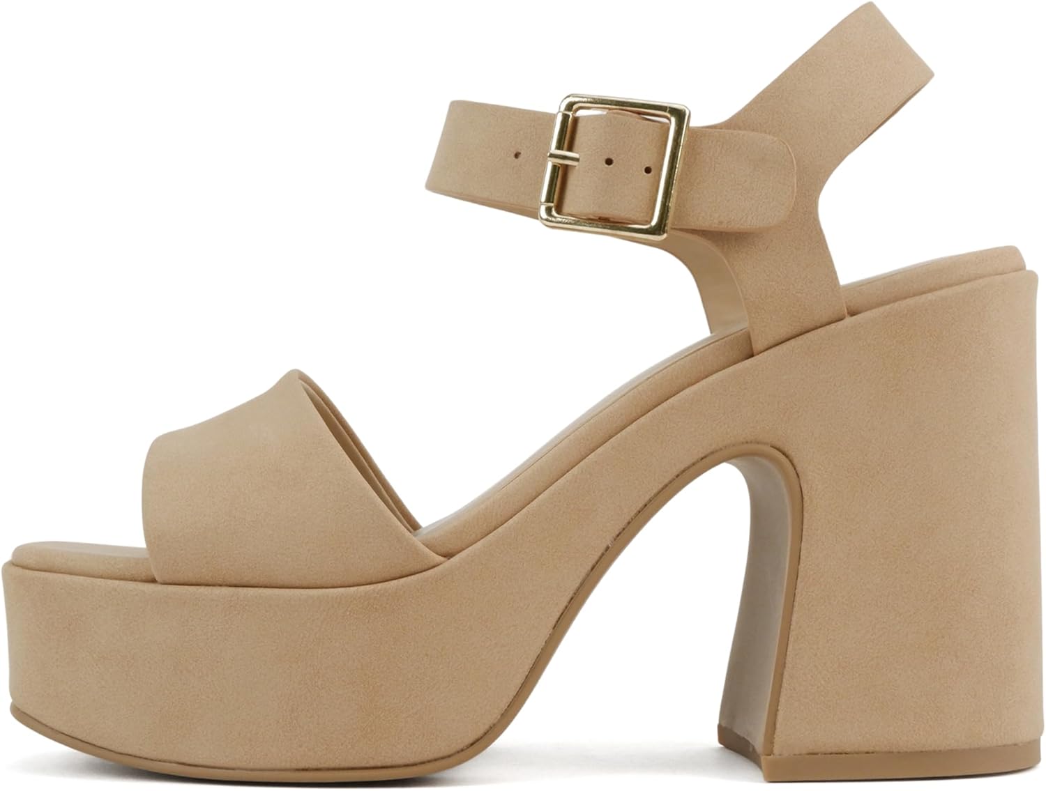Soda Launch Women Open Toe Ankle Strap Chunky High Heeled Sandal