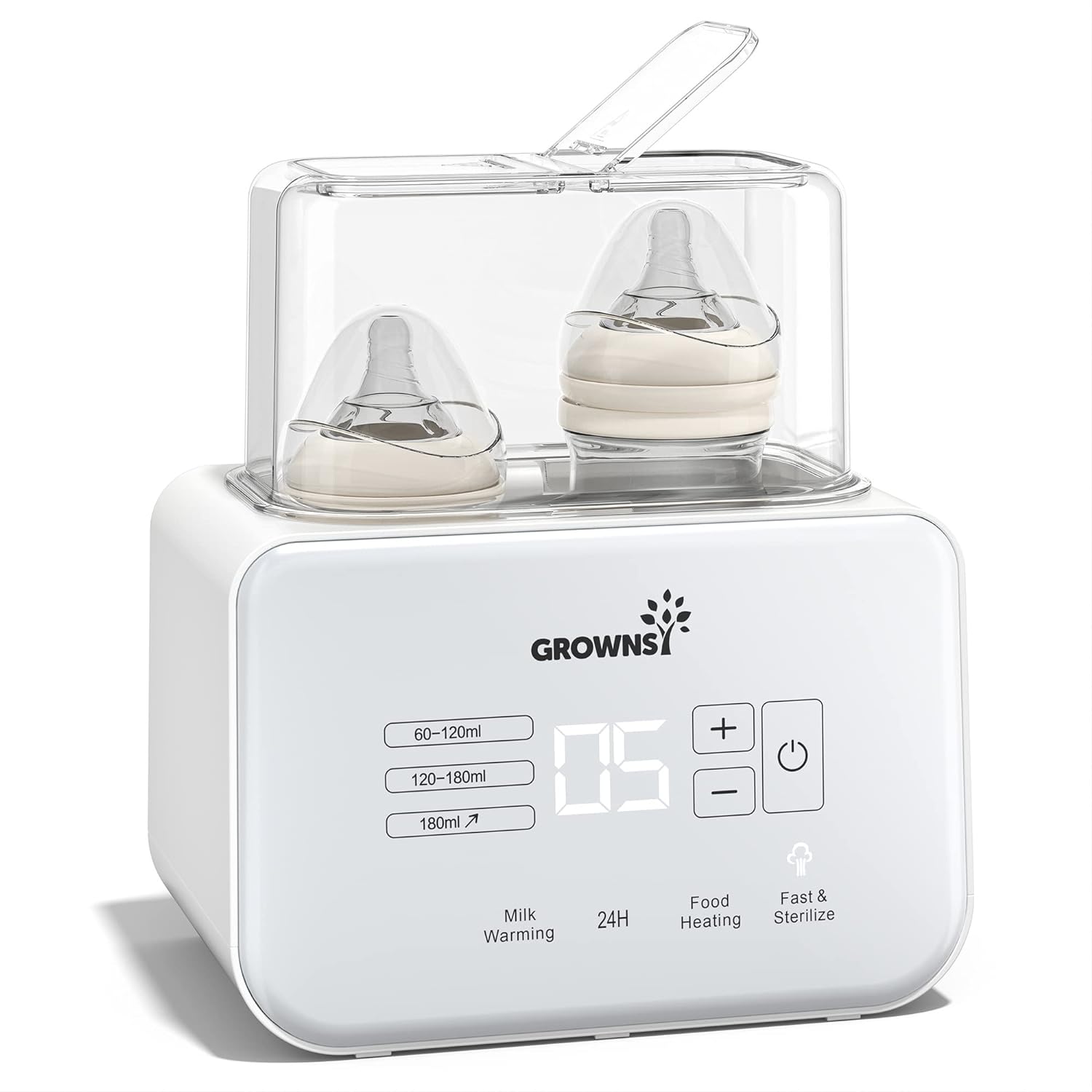 GROWNSY 8-in-1 Baby Bottle Warmer - Fast & Accurate Temperature Control