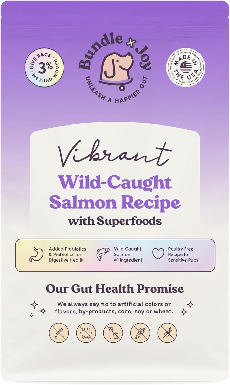 Vibrant Probiotic Dog Food Dry with Salmon for Digestive Health