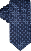 Calvin Klein Navy Blue Medallion Necktie - Classic FormalWear