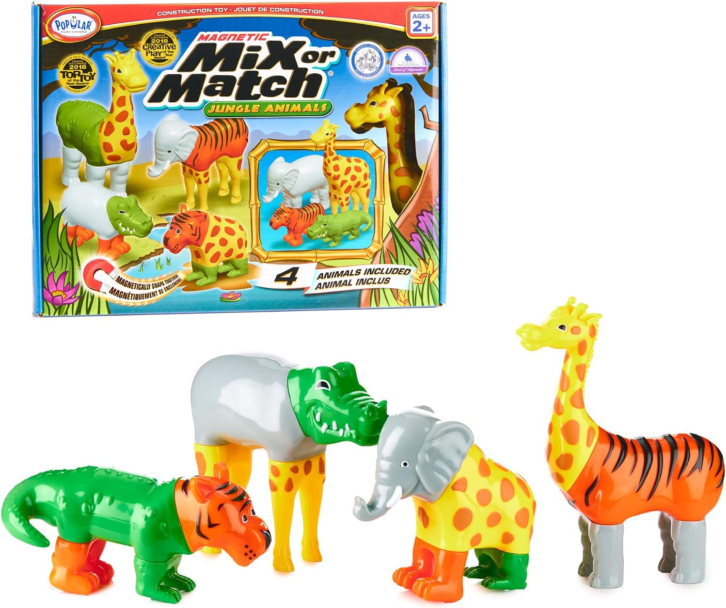 Magnetic Mix or Match Jungle Animals Toy Play Set for Kids