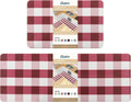 Buffalo Plaid Kitchen Rug 2 PCS Anti-Fatigue Mat Set - Cushioned