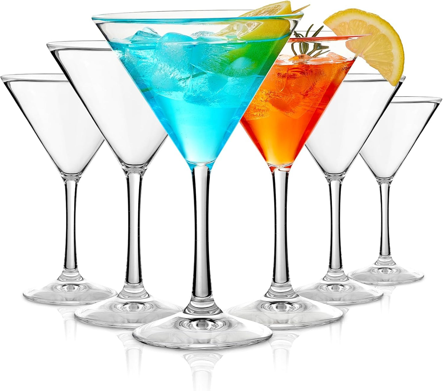 Shatterproof 10oz Martini Glasses Set of 6 - Reusable & BPA-Free