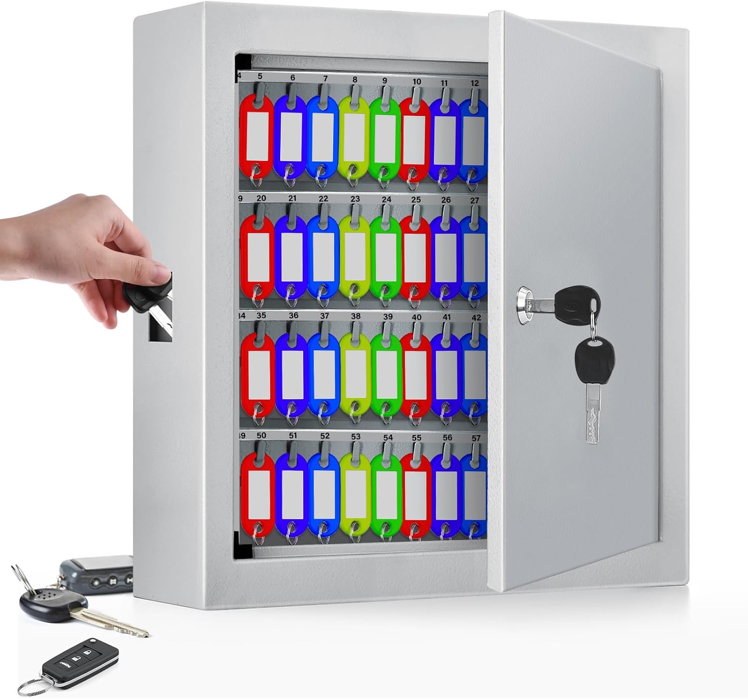 100 Keys White Key Cabinet for Secure Key Organization