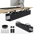 Under Desk Cable Management Tray 27.5 in - No Drill Clamp Cable