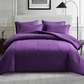 Purple Comforter Set Full - 7 Piece All-Season Bed in a Bag