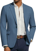 Casual One Button Blazer for Men - Lightweight Sport Coat Style