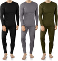 VZV 3 Set Thermal Underwear for Men - Warm Fleece Lined Base Layer Our