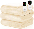 Heated Blanket Queen Size 84x90 in Sherpa Flannel - Dual Control