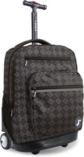 20 in Rolling Backpack for Kids and Teens - Argyle Black