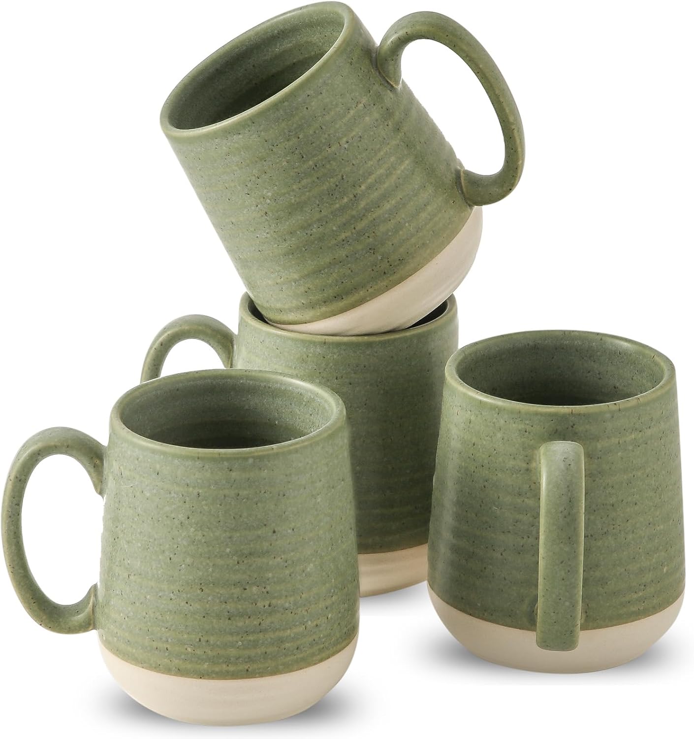 Large Ceramic Coffee Mugs Set - 15 OZ Porcelain Cups for Drinks