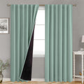 Blackout Curtains 78 in Frosty Green - Double Layer Thermal Panels