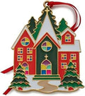 Wallace 2024 Gold Plated and Enameled Christmas Village Church