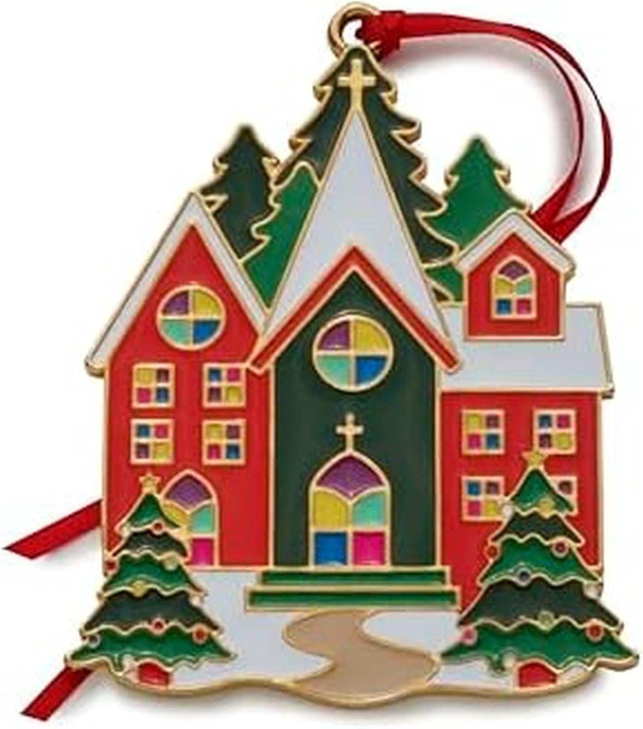 Wallace 2024 Gold Plated Enameled Christmas Village Ornament