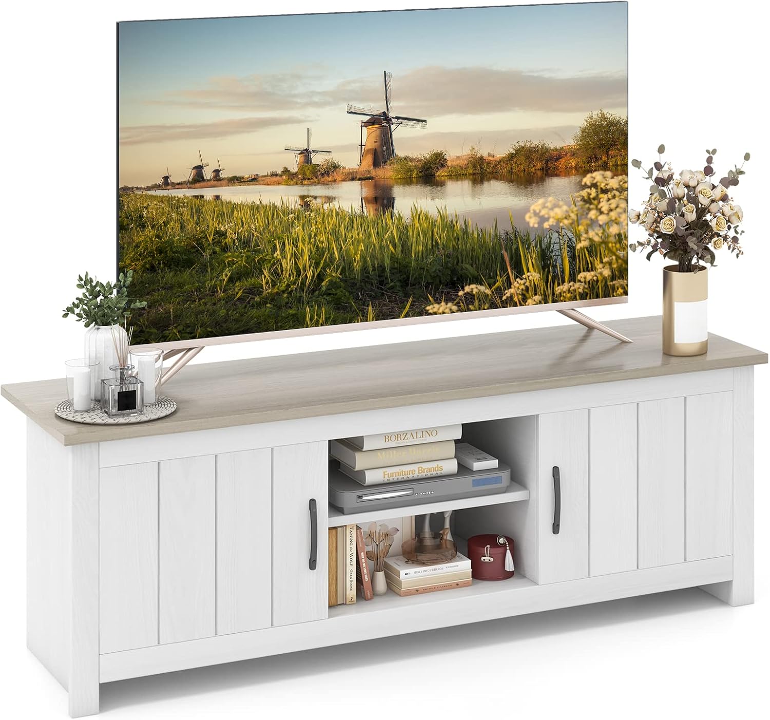 Tangkula 65 TV Stand: Organized Entertainment
