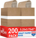 MESHA Kraft Paper Gift Bags 200 Pack 5.25x3.75x8 in - Durable