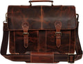 Rustic Town Handmade Leather Shoulder Briefcase Messenger Bag - Rugged