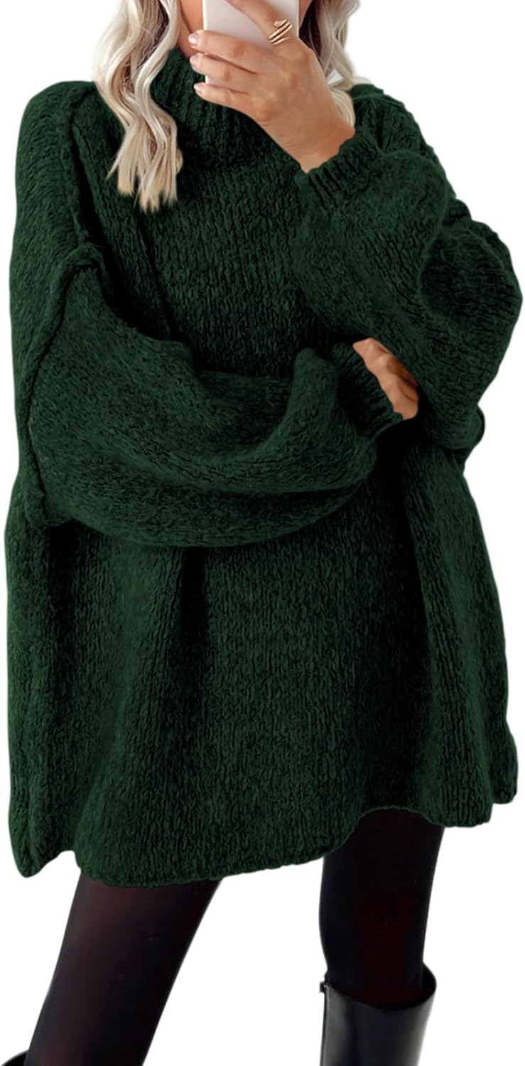 Oversized Mock Neck Cable Knit Sweater for Women in Fall 2025