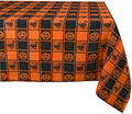 DII Halloween Party Tablecloth 60x84 - Orange & Black Buffalo Check