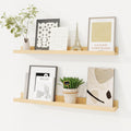 Picture Ledge Shelf 24in Solid Pine Floating Shelves Set of 2