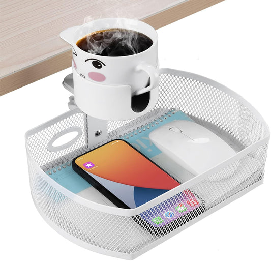 Swivel Cup Holder & Pencil Drawer (White)