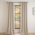 Lazzzy Velvet Curtains Beige Thermal Insulated 108 inch Drapes