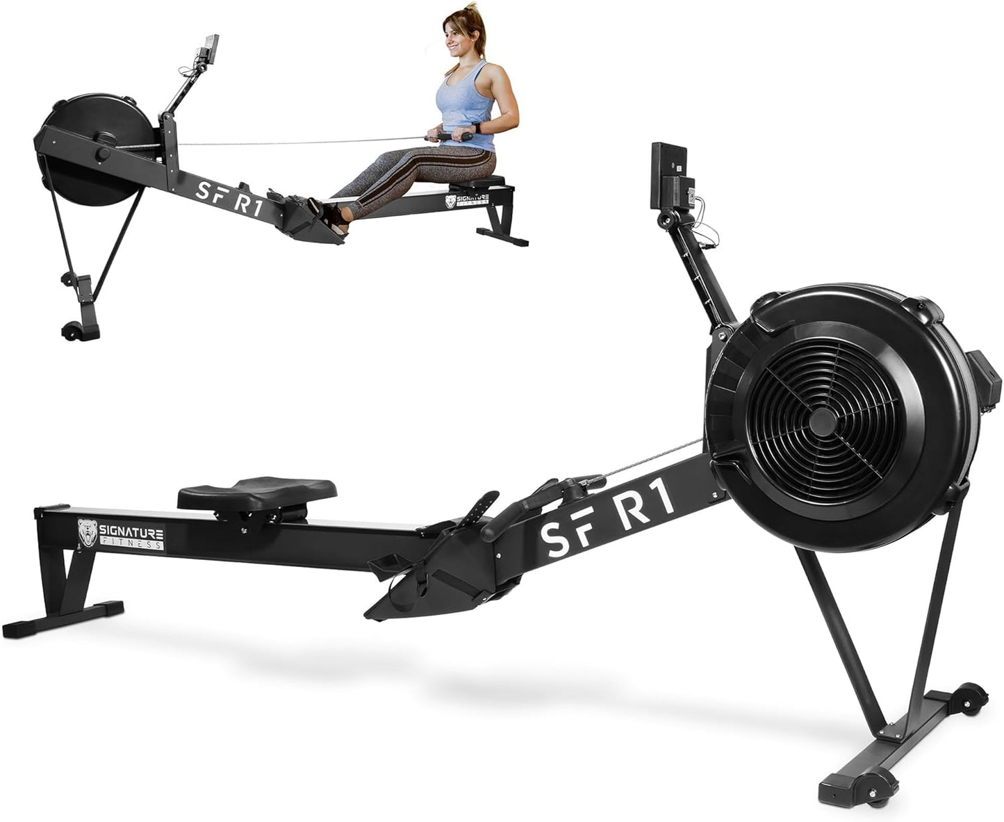 Rowing Machine for Home Exercise with LCD Display and Wind Resistance