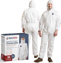Hazmat Suits Disposable Coveralls - Breathable Heavy-Duty Protection