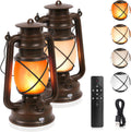Vintage Lantern Flickering Flame Rechargeable LED Camping Lights - 2