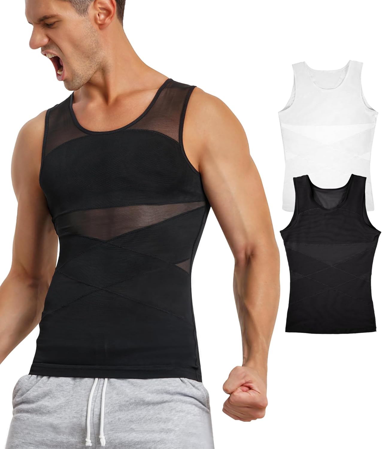 TAILONG Men's Compression Shirt for Slimming and Support