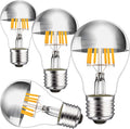 Half Chrome Light Bulb 6W A19 Dimmable Warm White - Decorative Pack