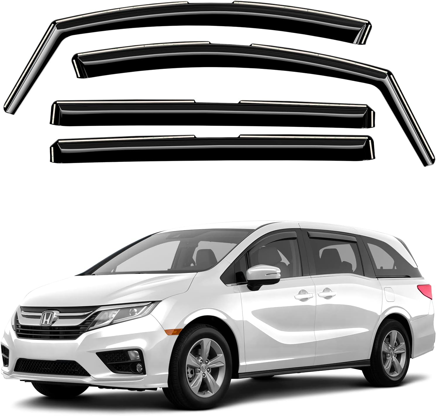 Co Smoke Tinted In-Channel Side Window Vent Visors for Honda Odyssey
