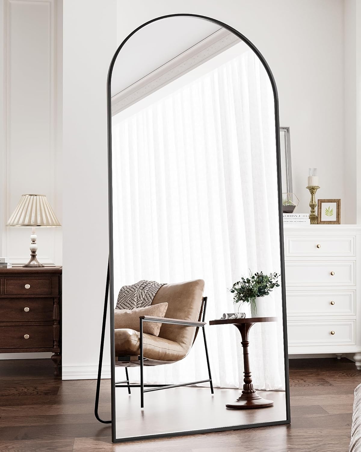Full Length Mirror with Arched Design for Stylish Bedrooms