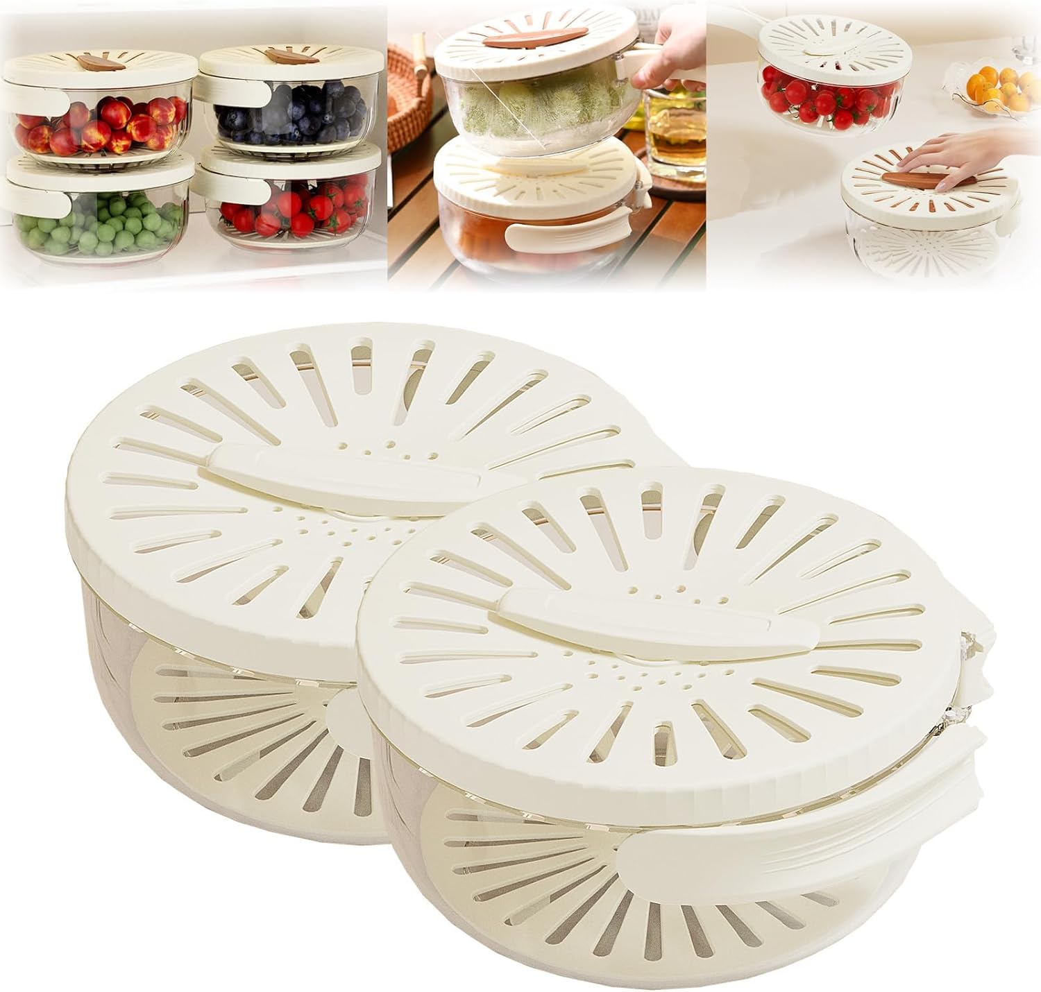 2-in-1 Fruit & Veg Wash Bowl - Drains & Strains Effortlessly!