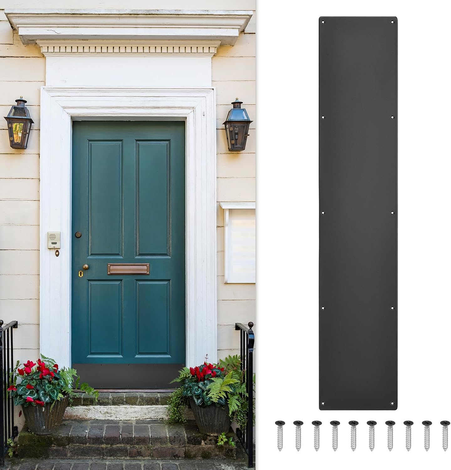 uxcell Door Kick Plate - Durable Aluminum for Exterior Doors