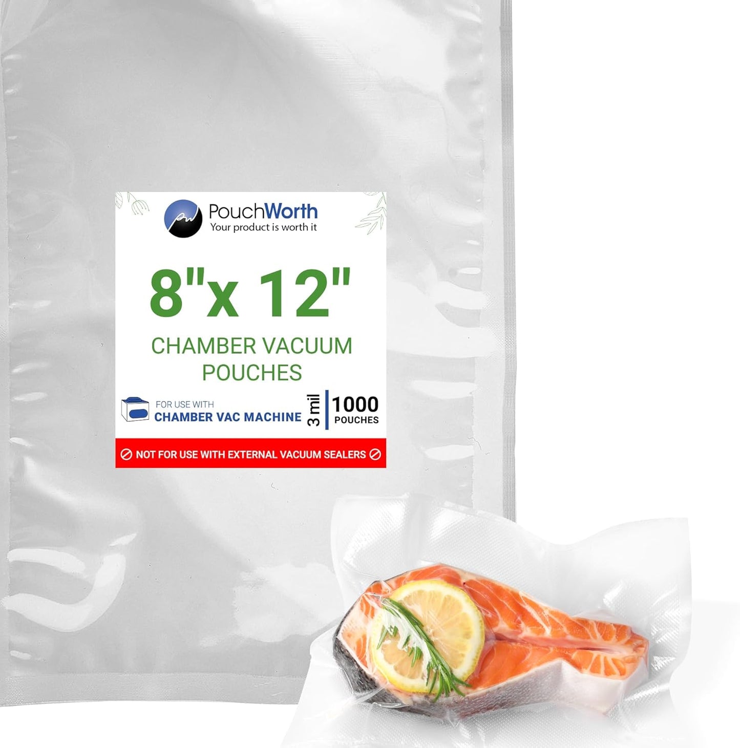 1000pc 8x12 3mil Vacuum Sealer Bags-BPA Free- Food Preservation & Storage