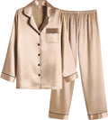 Ekouaer Women Satin Pajamas Set Classic Button Down Long Pjs Set gift