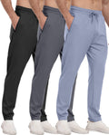 3 Pack Mens Athletic Sweatpants with Zipper Pockets - Versatile