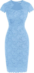 Cocktail Dress for Women Cap Sleeve Lace Dress - Retro Elegance