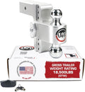 Weigh Safe Adjustable Trailer Hitch Ball Mount - 4in Drop/Rise