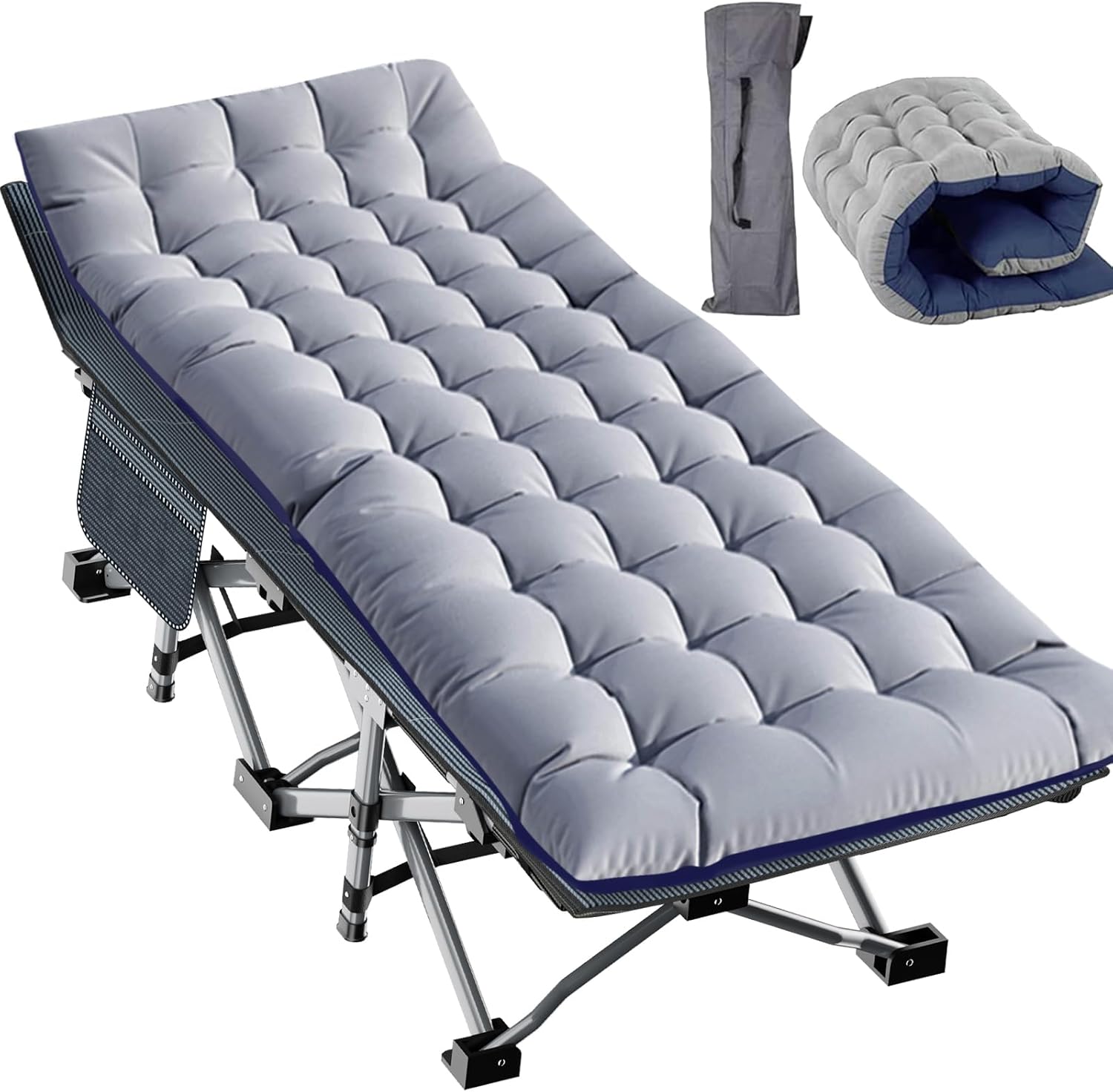 Slsy Oversized XXL Folding Camping Cot for Adults with Pad
