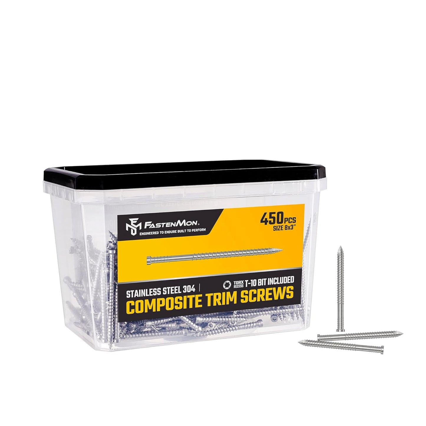 Composite Trim Screws #8 x 3 Stainless Steel for Outdoor Use