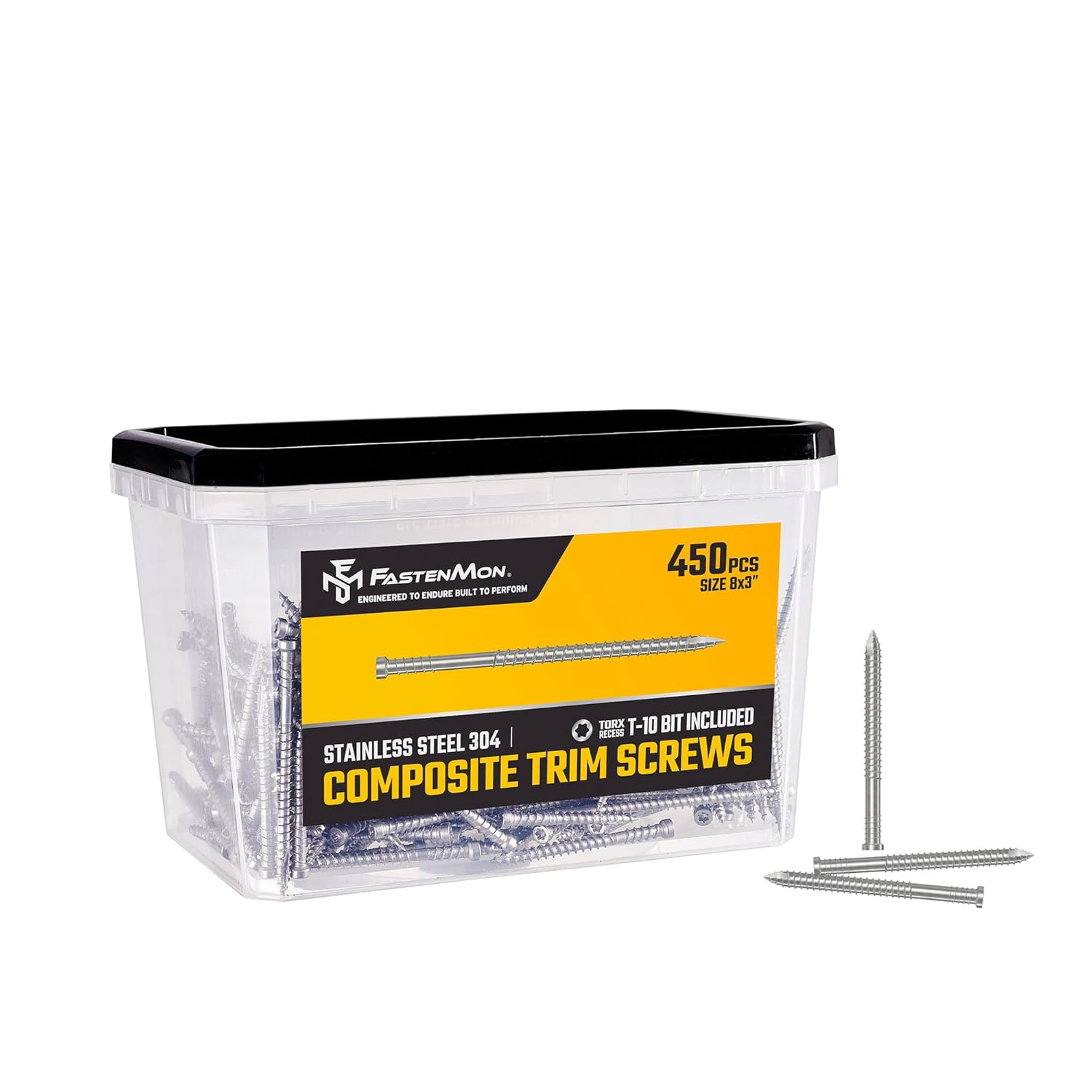 Composite Trim Screws #8 x 3 Stainless Steel for Outdoor Use