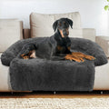 Calming Dog Bed Fluffy Plush Mat for Furniture Protector - XXL Dark