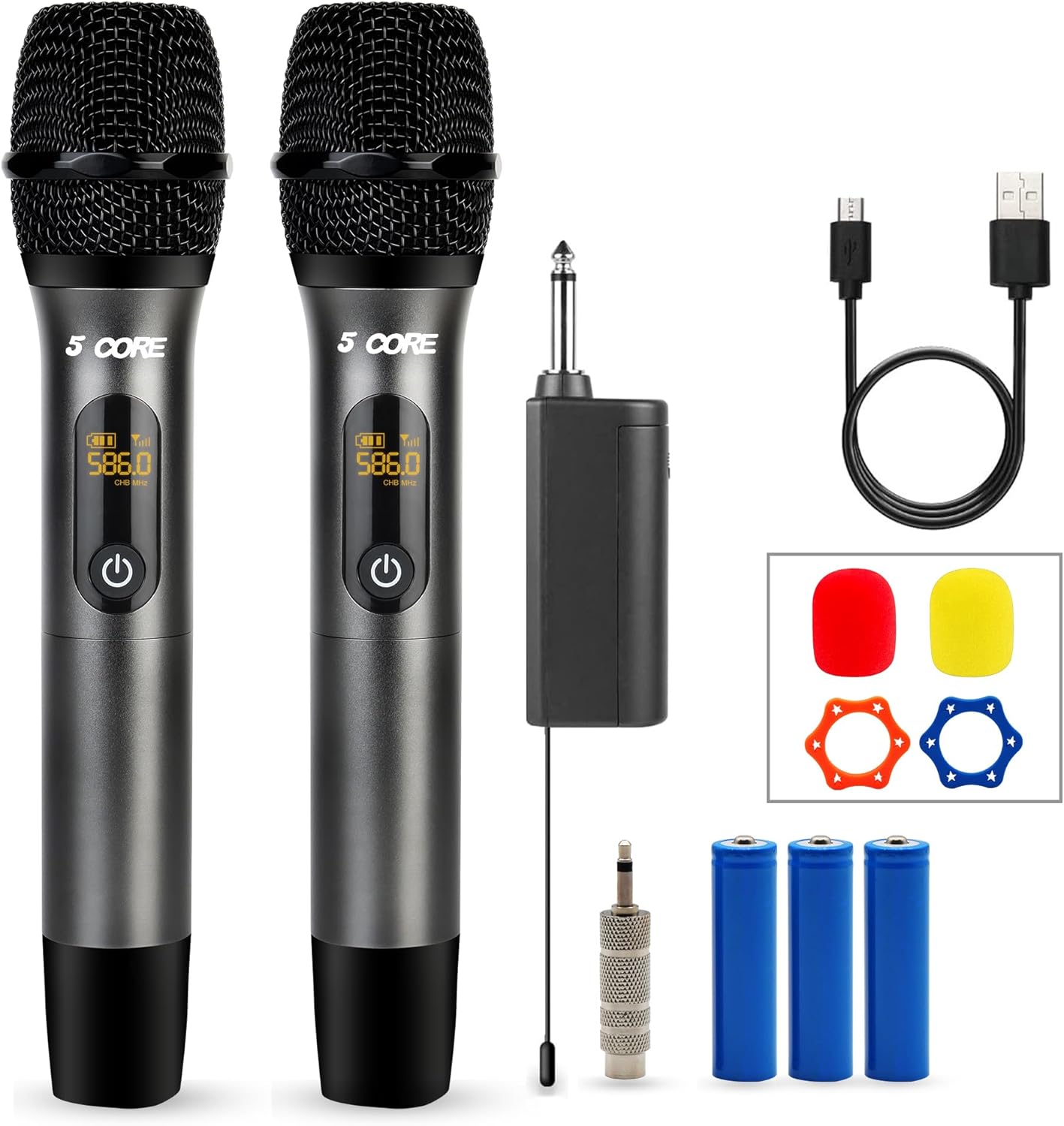 210ft Range UHF Wireless Karaoke Microphones Set