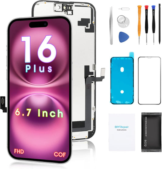 Screen Replacement for iPhone 16 Plus 6.7ft with Full Repair Kit