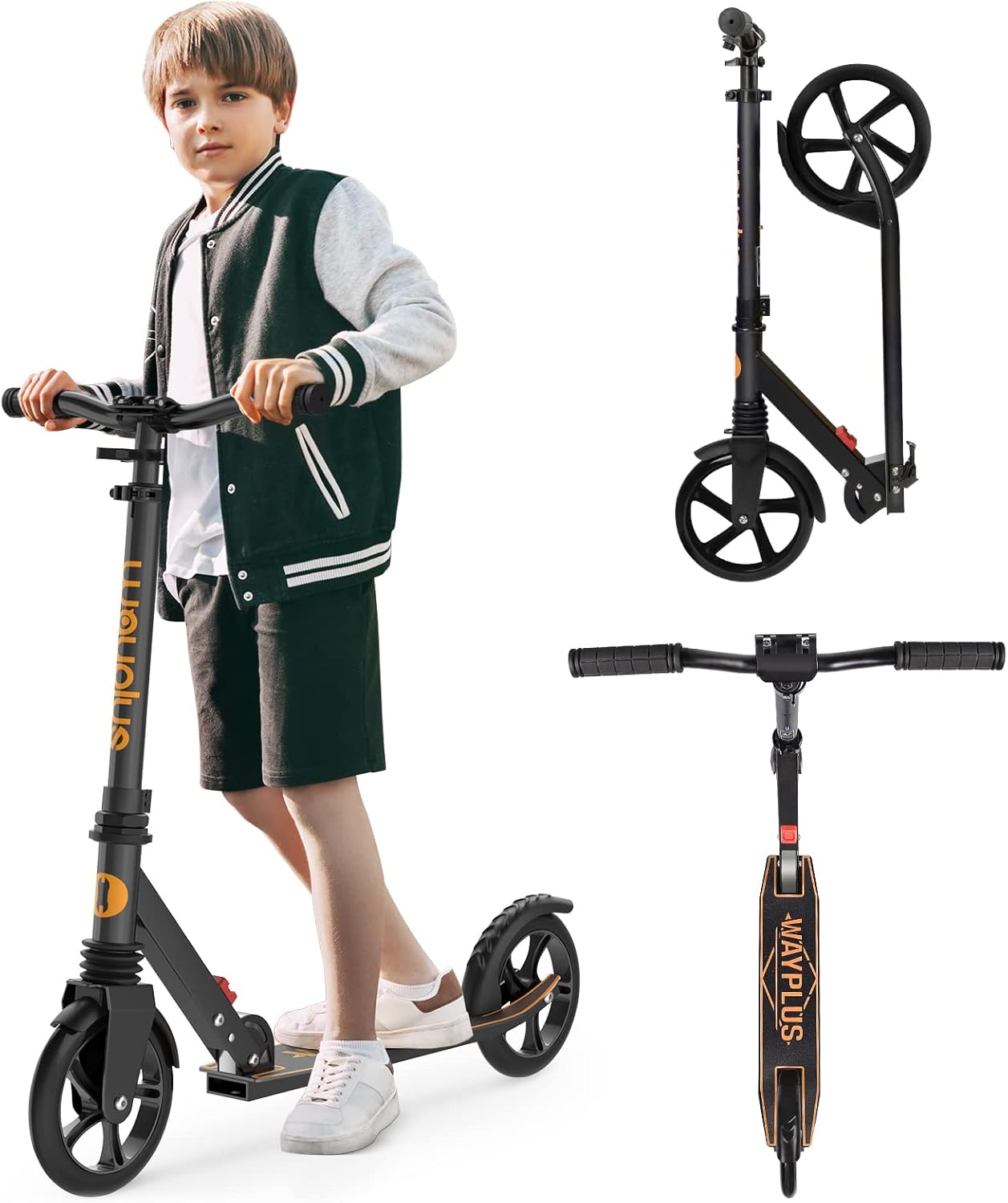 Kick Scooter for Ages 6+ with Adjustable Height and Big Wheels