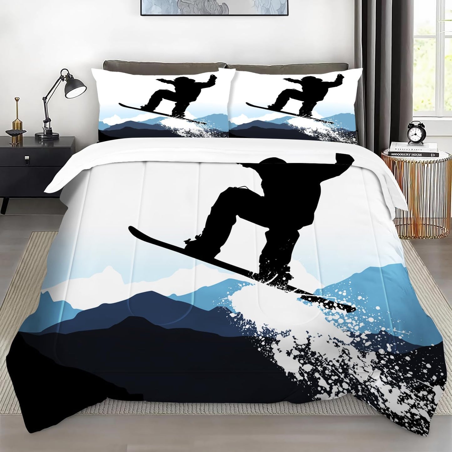 Snowboard Inspired Queen Comforter Set - Cognitixx