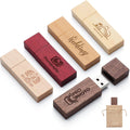 2GB Personalized Wood USB 2.0 Flash Drive - Bulk Engraved Pack